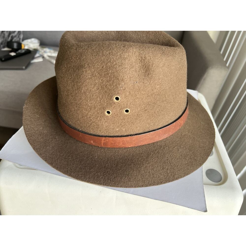 Vintage Country Gentleman Mens 100% Wool Water Repellent Brown Hat USA Sz-M